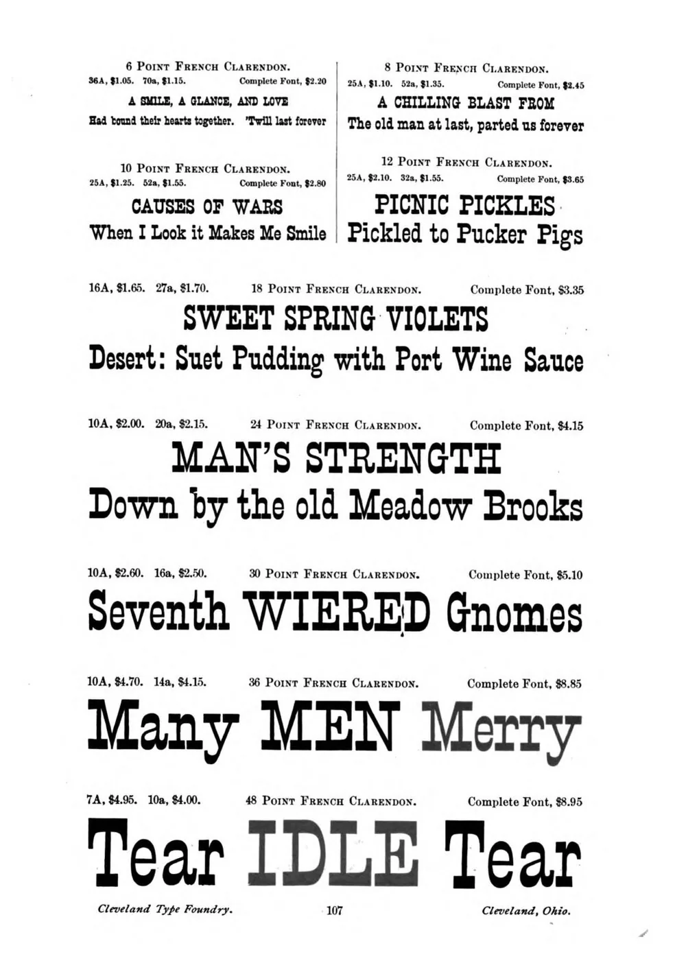 Catalogue and Price List of Type and Material (ATF 1893 Specimen) — page 6