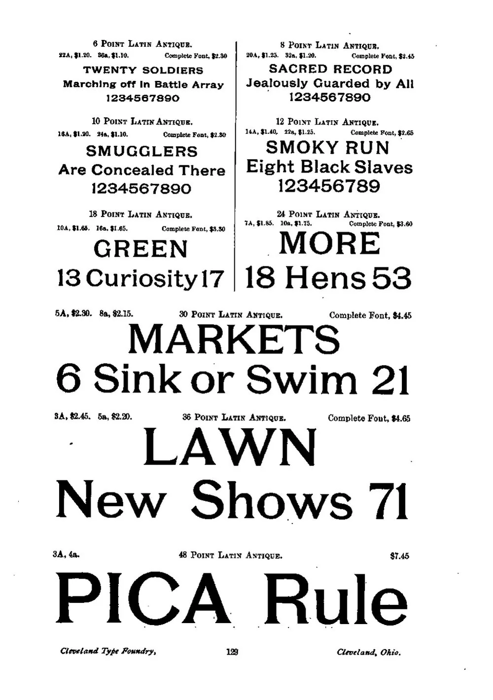 Catalogue and Price List of Type and Material (ATF 1893 Specimen) — page 7