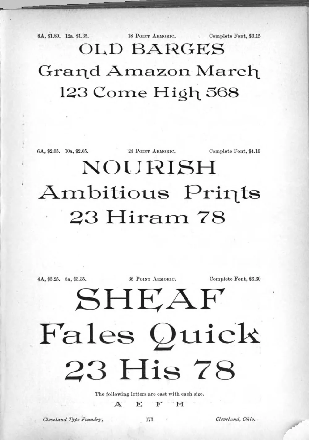 Catalogue and Price List of Type and Material (ATF 1893 Specimen) — page 9