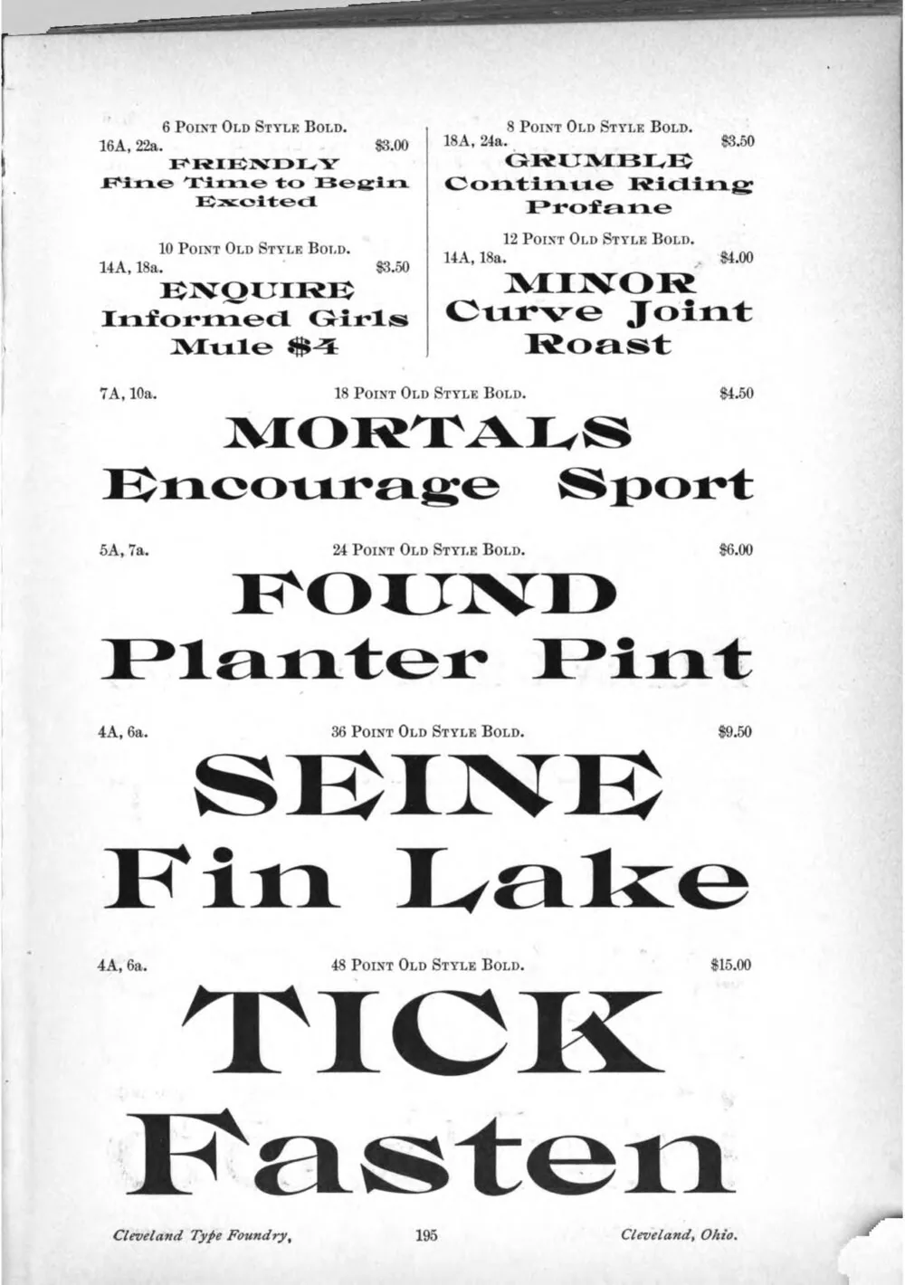 Catalogue and Price List of Type and Material (ATF 1893 Specimen) — page 10