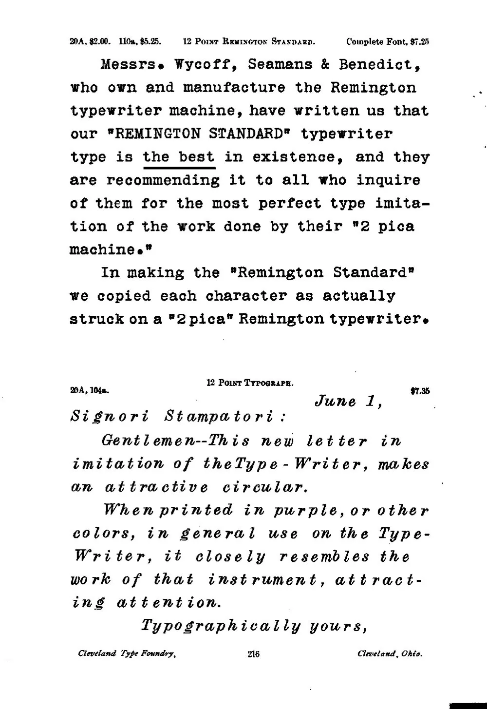 Catalogue and Price List of Type and Material (ATF 1893 Specimen) — page 11