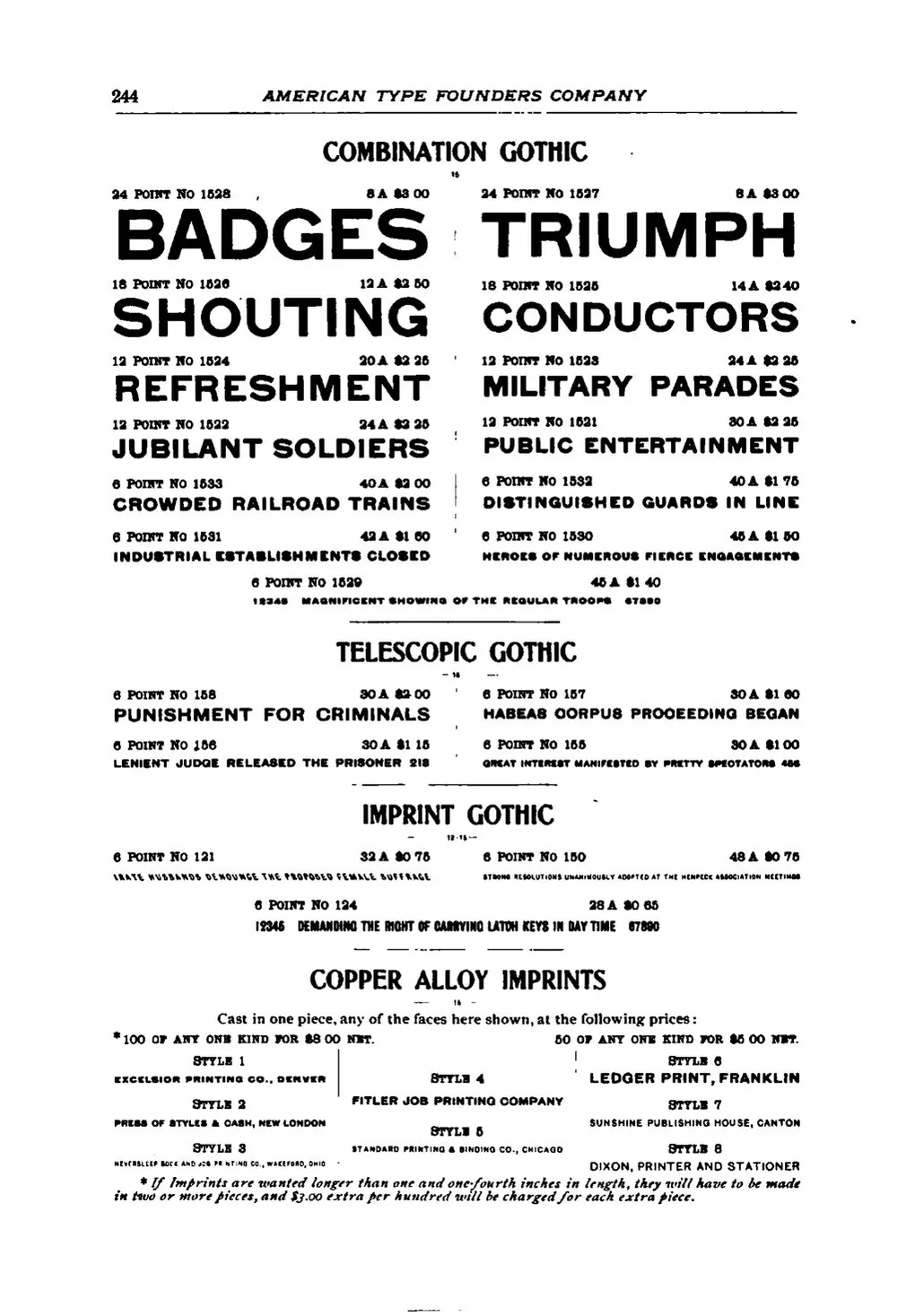Desk Book: Specimens of Type, Borders & Ornaments, Brass Rule & Electrotypes, and Catalogue of Printing Machinery and Materials, Wood Goods, Etc. — page 6