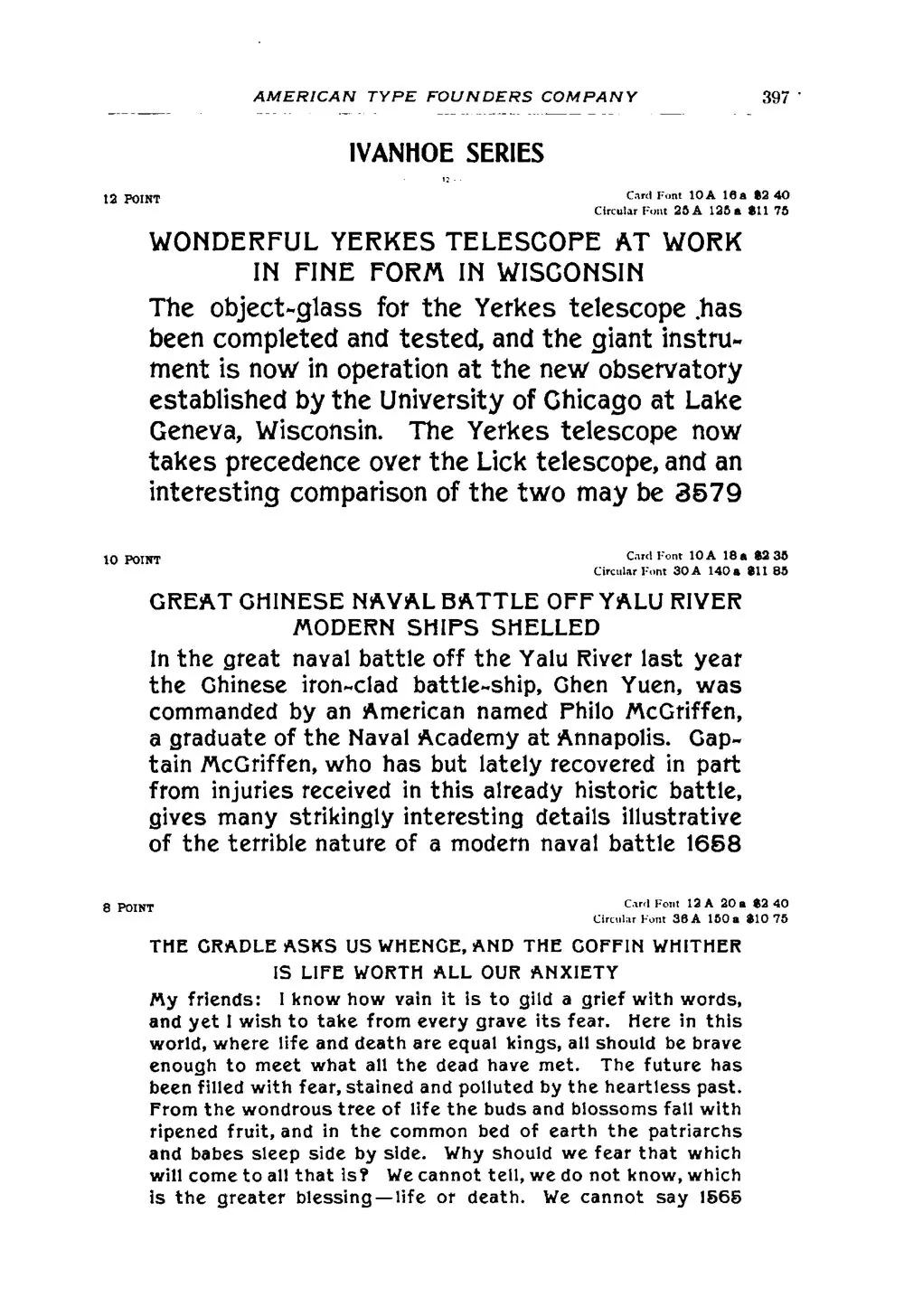 Desk Book: Specimens of Type, Borders & Ornaments, Brass Rule & Electrotypes, and Catalogue of Printing Machinery and Materials, Wood Goods, Etc. — page 9