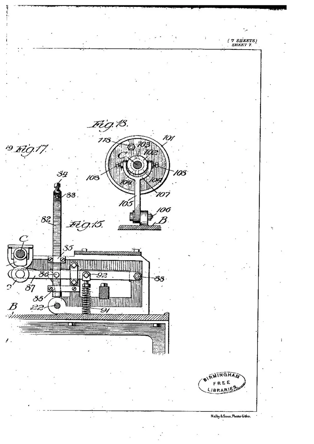 GB Patent 11,915 of 1906, Type Casting Machine — page 20