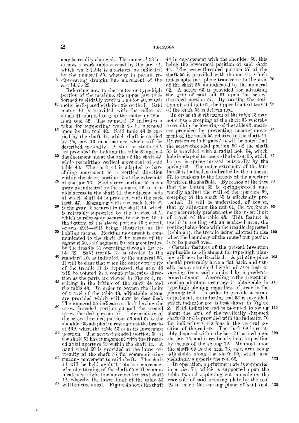 US Patent 1,812,685. Composing Room Machine — page 5