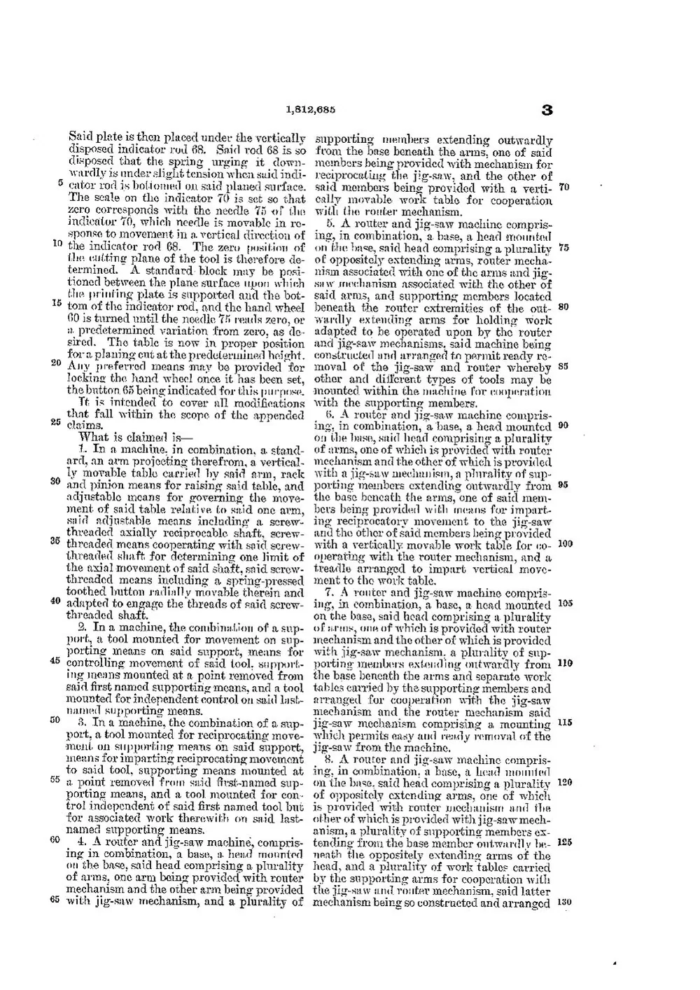 US Patent 1,812,685. Composing Room Machine — page 6