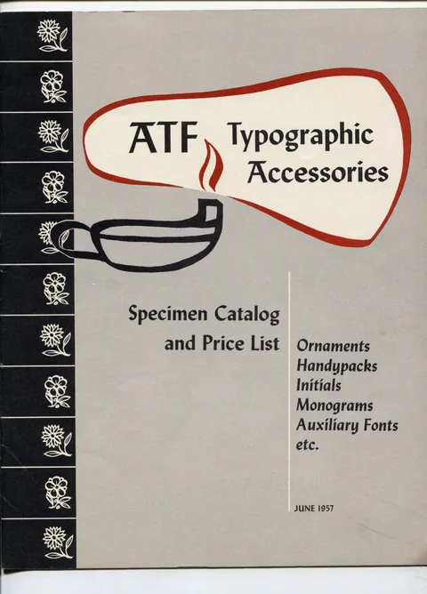 ATF Typographic Accessories, Specimen Catalog and Price List