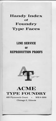 Handy Index of Foundry Type Faces: Line Service or Reproduction Proofs