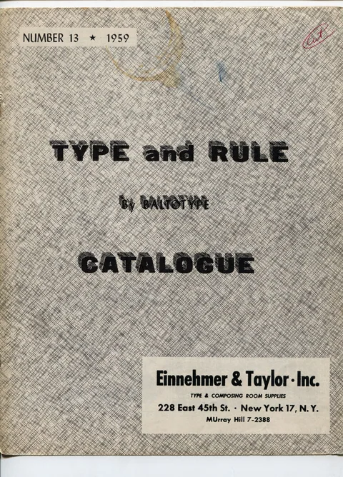 Type and Rule by Baltotype, Catalogue.