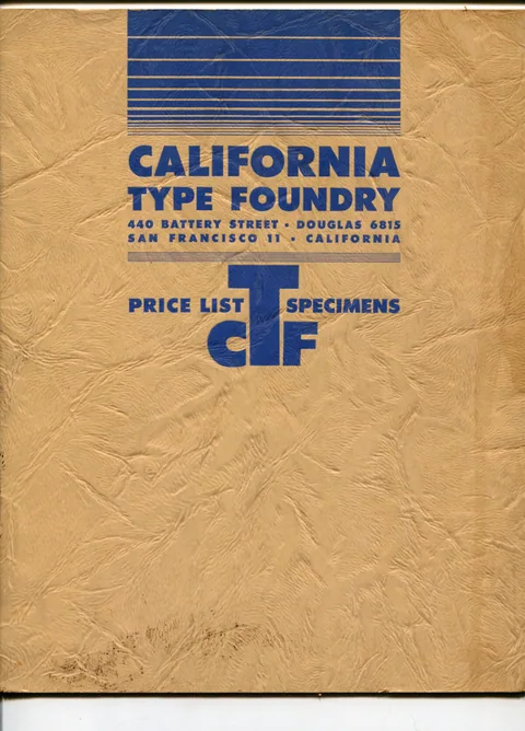 California Type Foundry Price List [and] Specimens