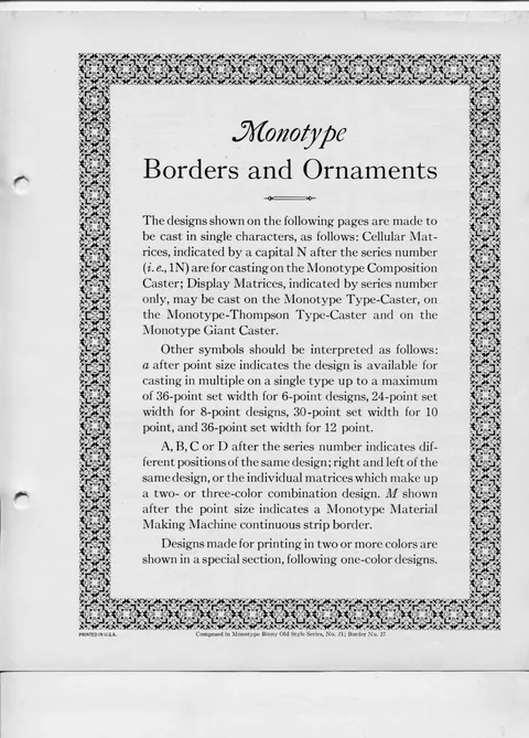 Monotype Borders and Ornaments