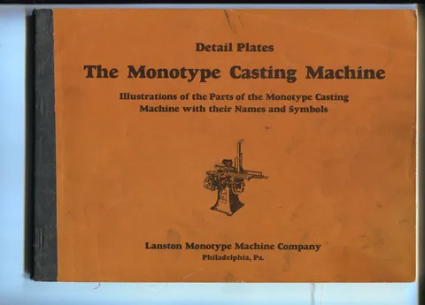 Detail Plates [of] The Monotype Casting Machine