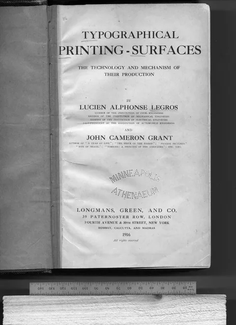 Typographical Printing-Surfaces: The Technology and Mechanism of their Production