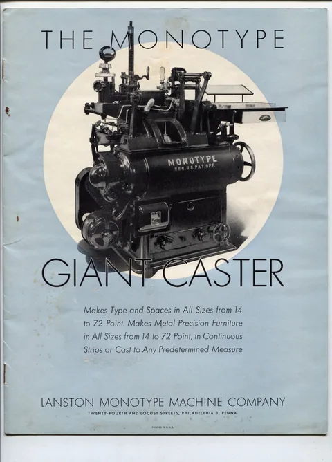 The Monotype Giant Caster