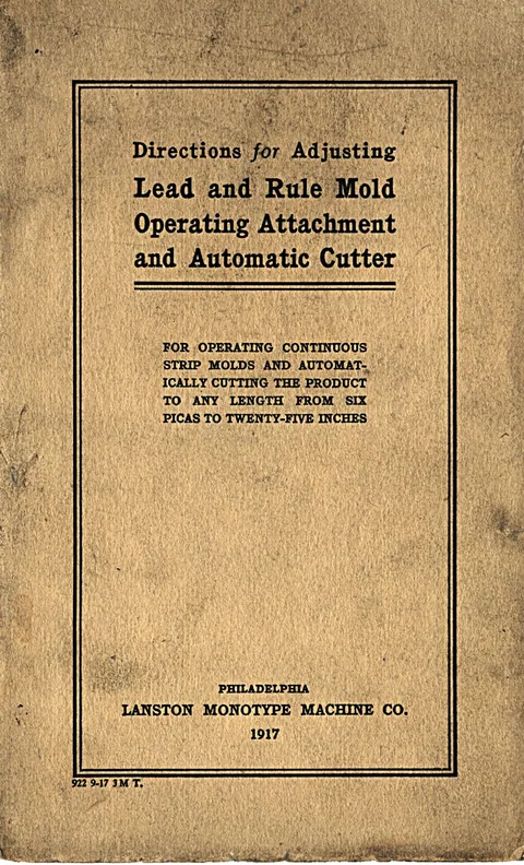 Monotype Lead Rule Attachment Adjustments