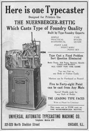 [Nuernberger-Rettig Typecaster Advertisement]