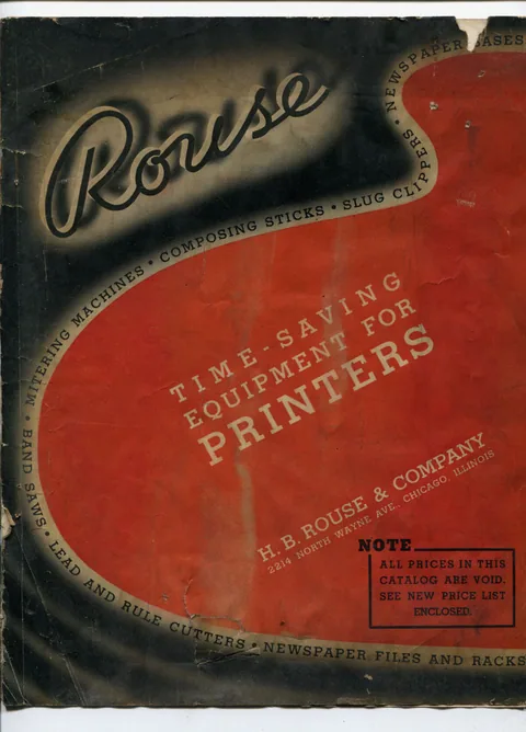 Time-Saving Equipment for Printers [Catalog] and Price List