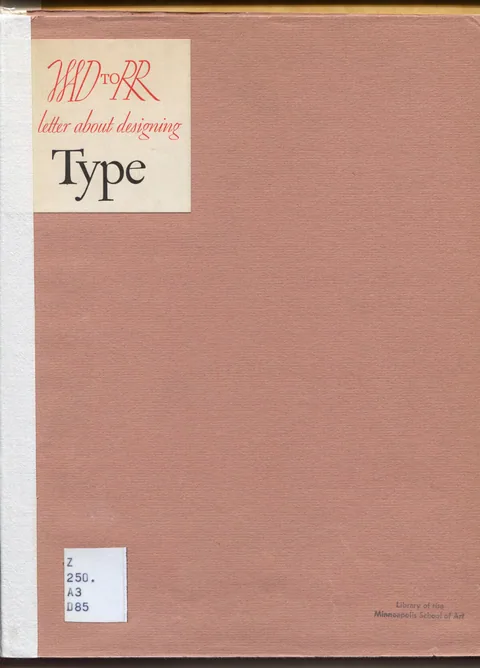 WAD to RR: A Letter about Designing Type