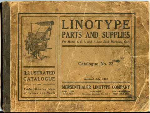 Linotype Parts and Supplies 1913 Cover